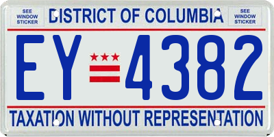 DC license plate EY4382