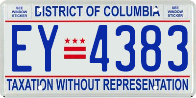 DC license plate EY4383