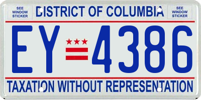 DC license plate EY4386