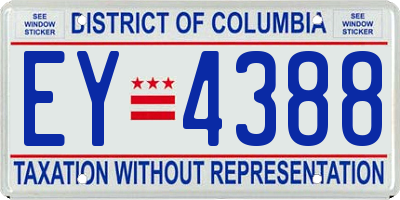 DC license plate EY4388
