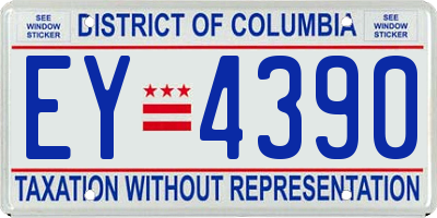 DC license plate EY4390