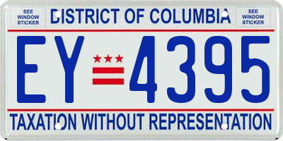 DC license plate EY4395