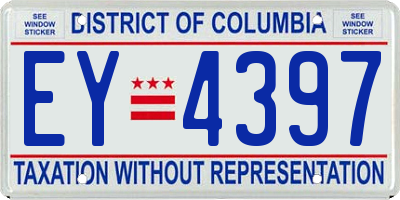 DC license plate EY4397