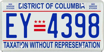 DC license plate EY4398