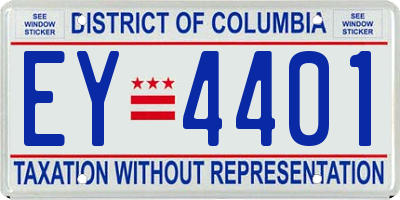 DC license plate EY4401