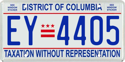 DC license plate EY4405