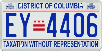 DC license plate EY4406