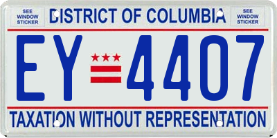 DC license plate EY4407