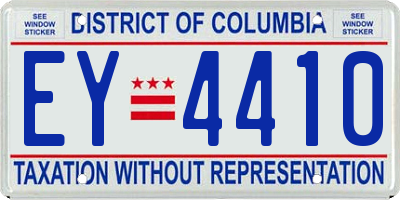 DC license plate EY4410