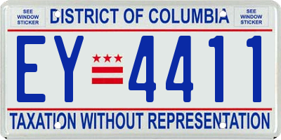 DC license plate EY4411