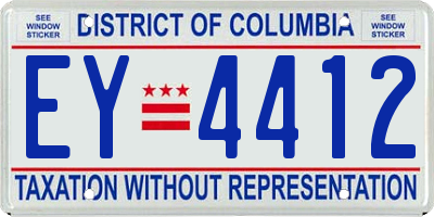 DC license plate EY4412