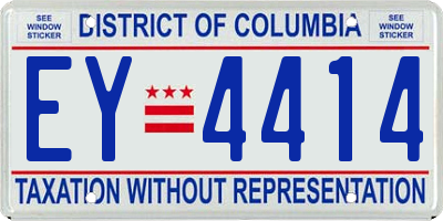 DC license plate EY4414