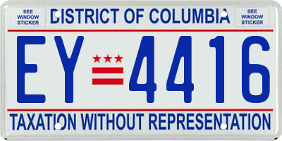 DC license plate EY4416