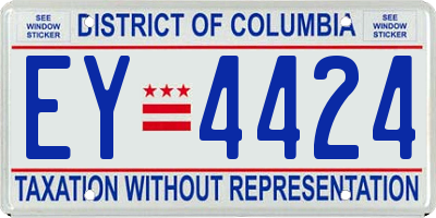 DC license plate EY4424