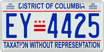 DC license plate EY4425