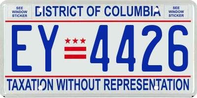 DC license plate EY4426