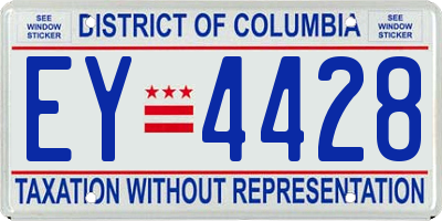 DC license plate EY4428