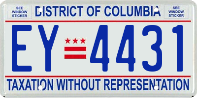 DC license plate EY4431