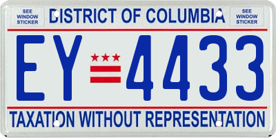DC license plate EY4433