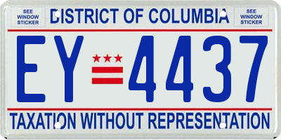 DC license plate EY4437