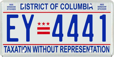 DC license plate EY4441