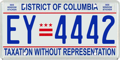 DC license plate EY4442