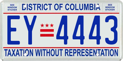 DC license plate EY4443