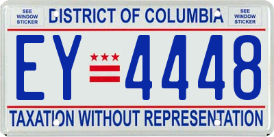 DC license plate EY4448
