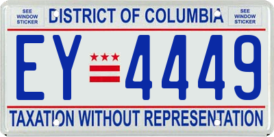 DC license plate EY4449