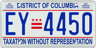 DC license plate EY4450