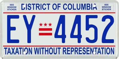 DC license plate EY4452
