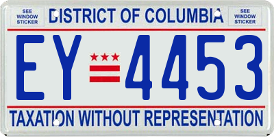 DC license plate EY4453