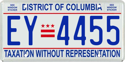 DC license plate EY4455