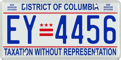 DC license plate EY4456