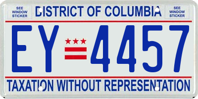 DC license plate EY4457