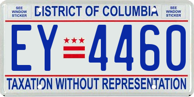 DC license plate EY4460