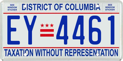 DC license plate EY4461