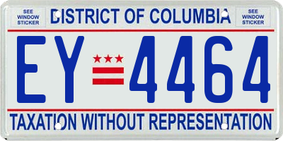 DC license plate EY4464