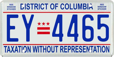 DC license plate EY4465