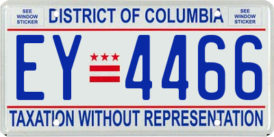 DC license plate EY4466