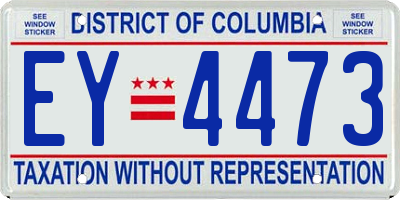 DC license plate EY4473