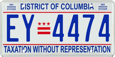 DC license plate EY4474