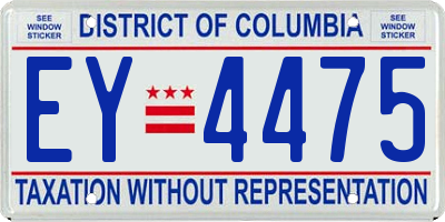 DC license plate EY4475