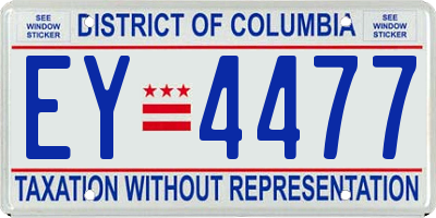 DC license plate EY4477