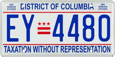 DC license plate EY4480
