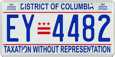 DC license plate EY4482