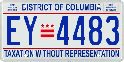 DC license plate EY4483