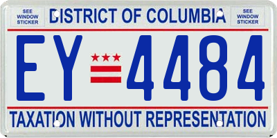 DC license plate EY4484