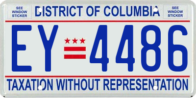 DC license plate EY4486
