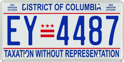 DC license plate EY4487
